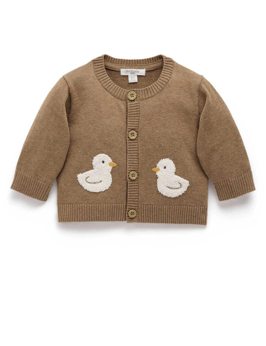 Goose Chenille Cardigan - Milk Chocolate Melange