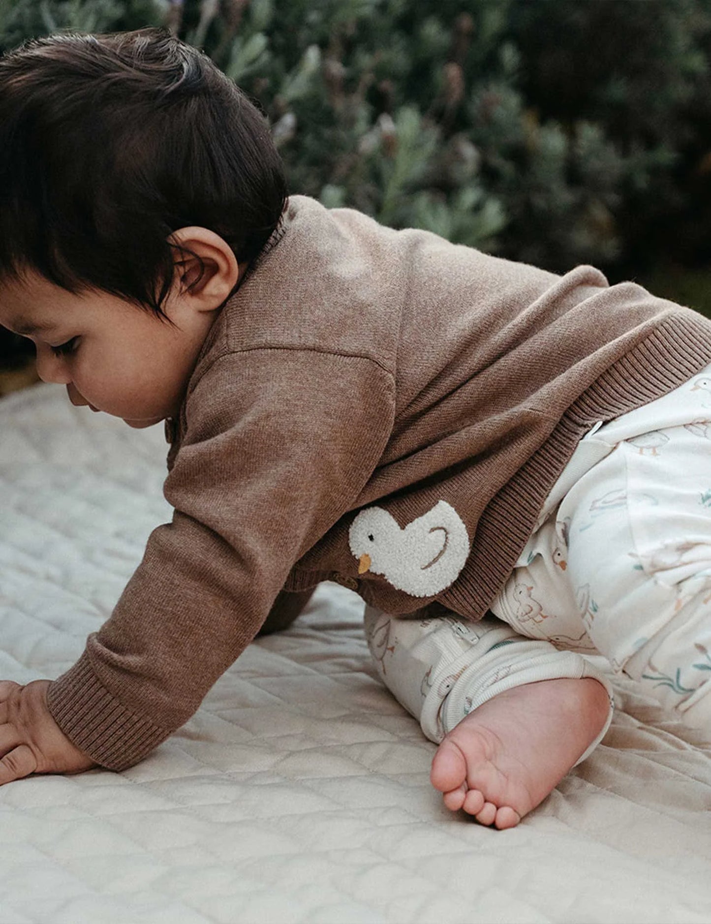 Goose Chenille Cardigan - Milk Chocolate Melangr