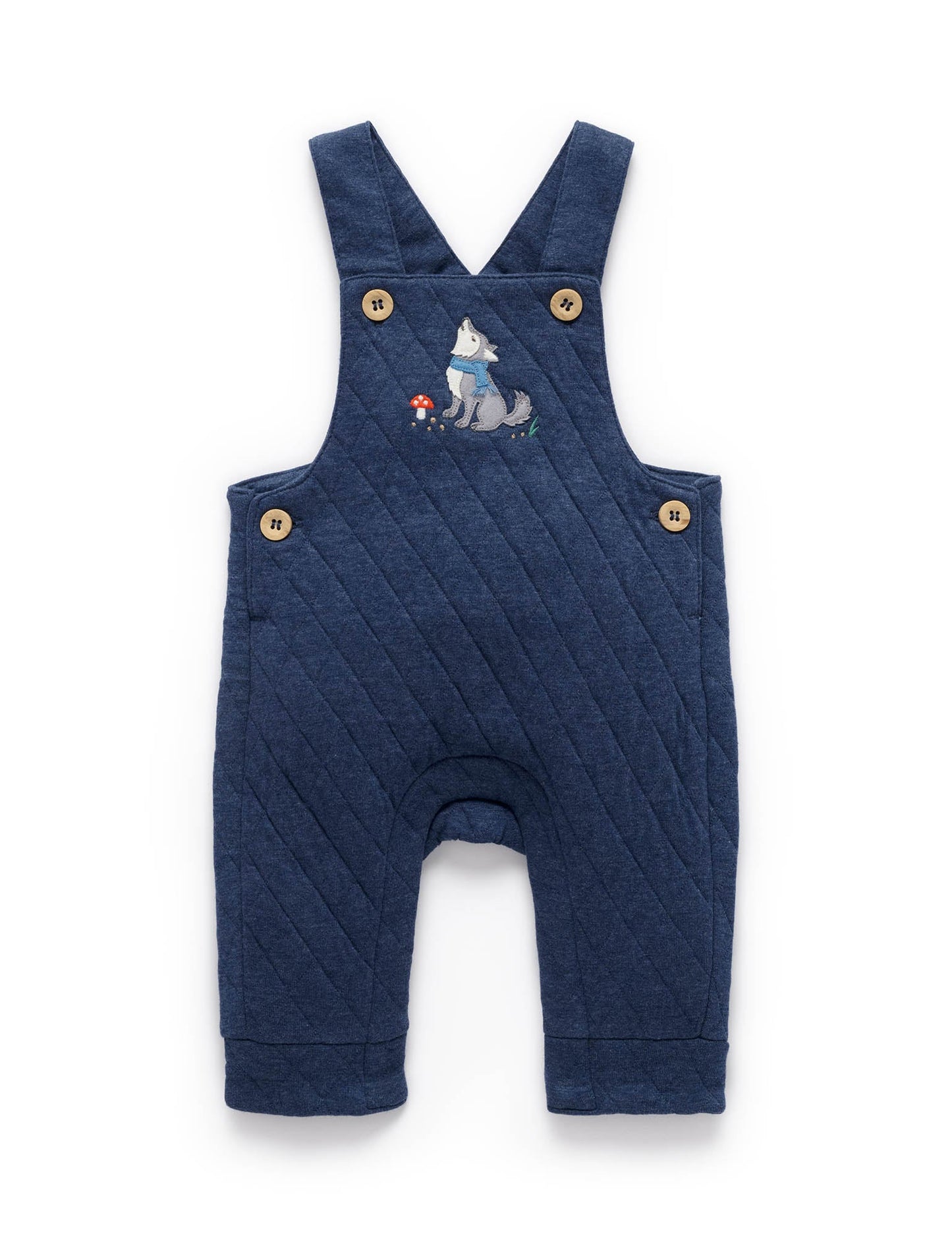 Quilted Overalls - Navy Wolf