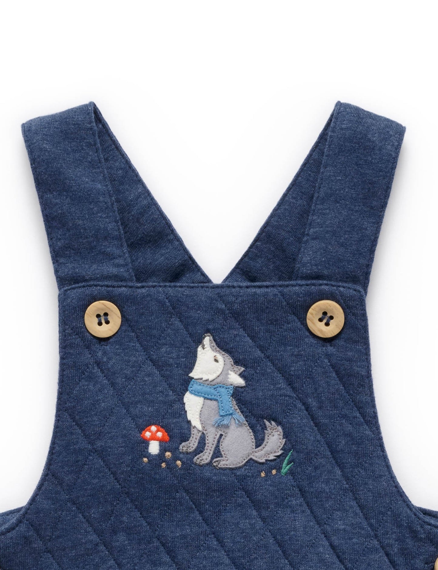 Quilted Overalls - Navy Wolf