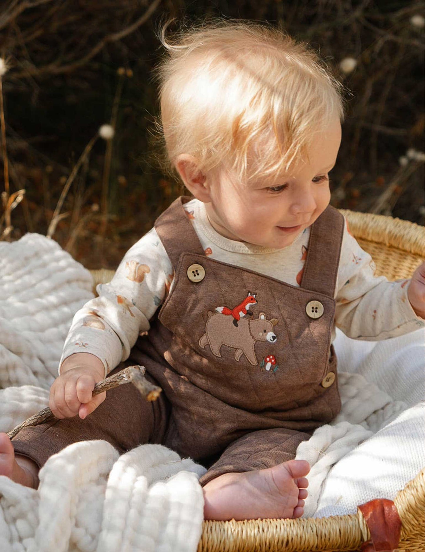 Bear Quilted Overalls
