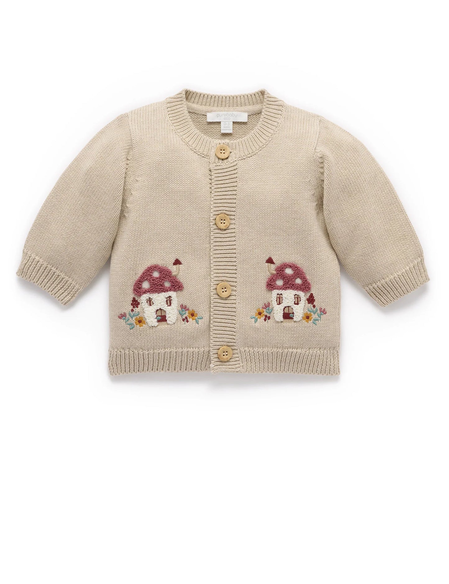 Toadstool Cardigan - Oatmeal Melange
