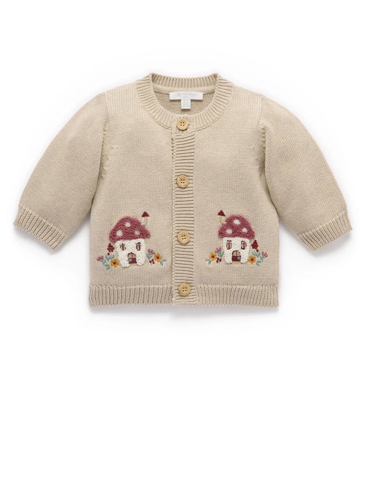 Toadstool Cardigan - Oatmeal Melange