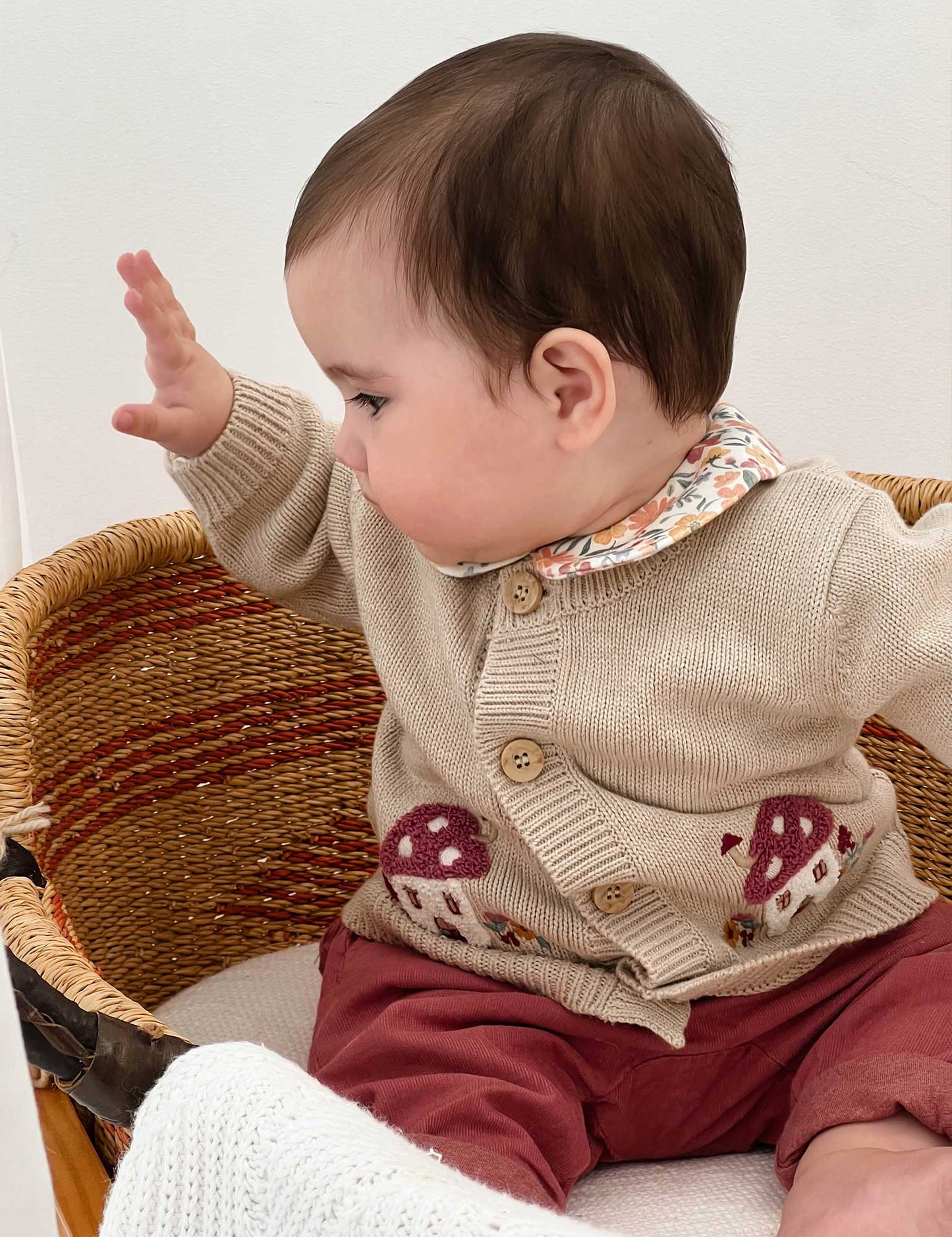 Toadstool Cardigan - Oatmeal Melange