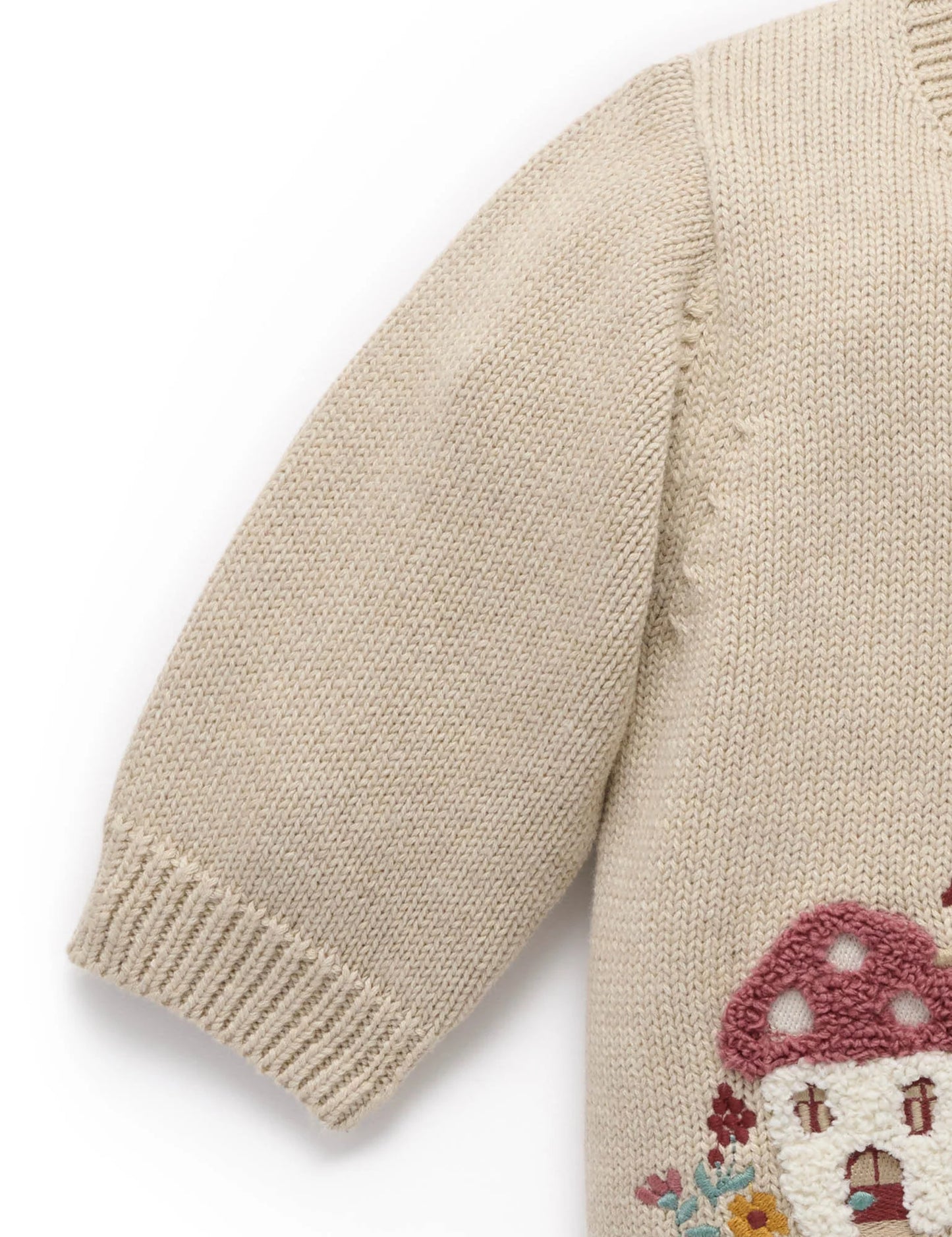 Toadstool Cardigan - Oatmeal Melange