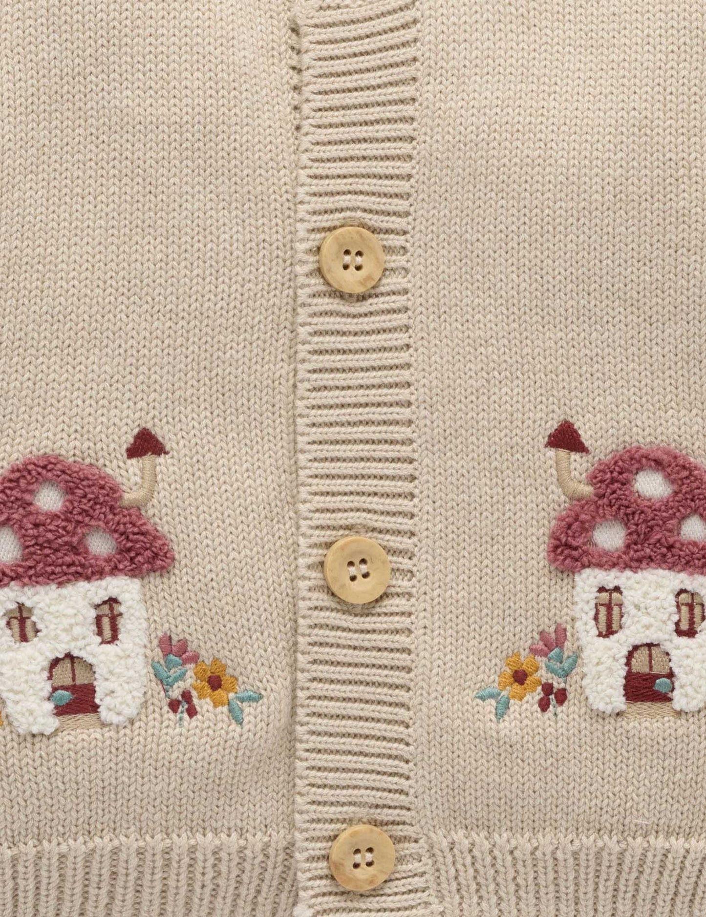 Toadstool Cardigan - Oatmeal Melange