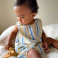 Stripe Linen Blend Romper - Playful Stripe