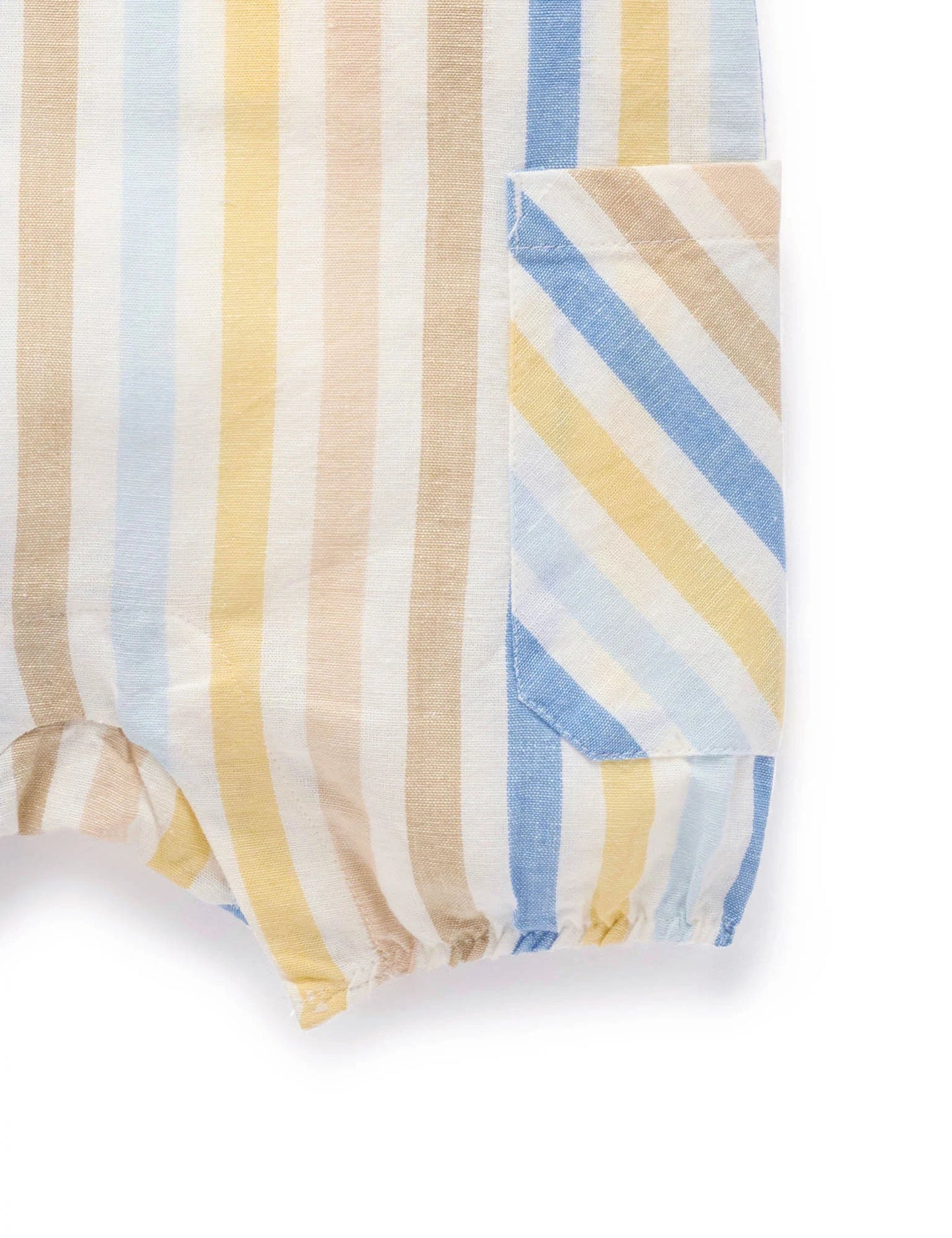 Stripe Linen Blend Romper - Playful Stripe