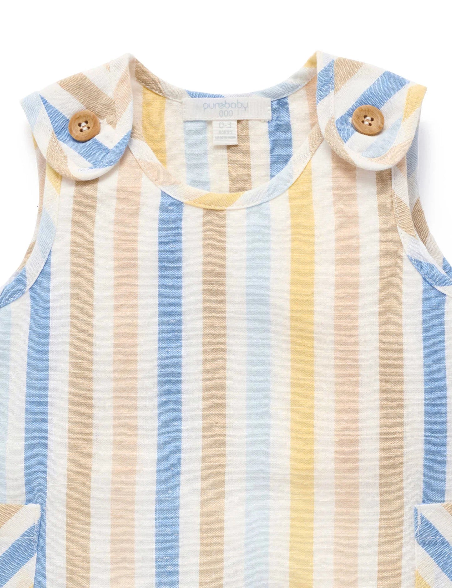 Stripe Linen Blend Romper - Playful Stripe