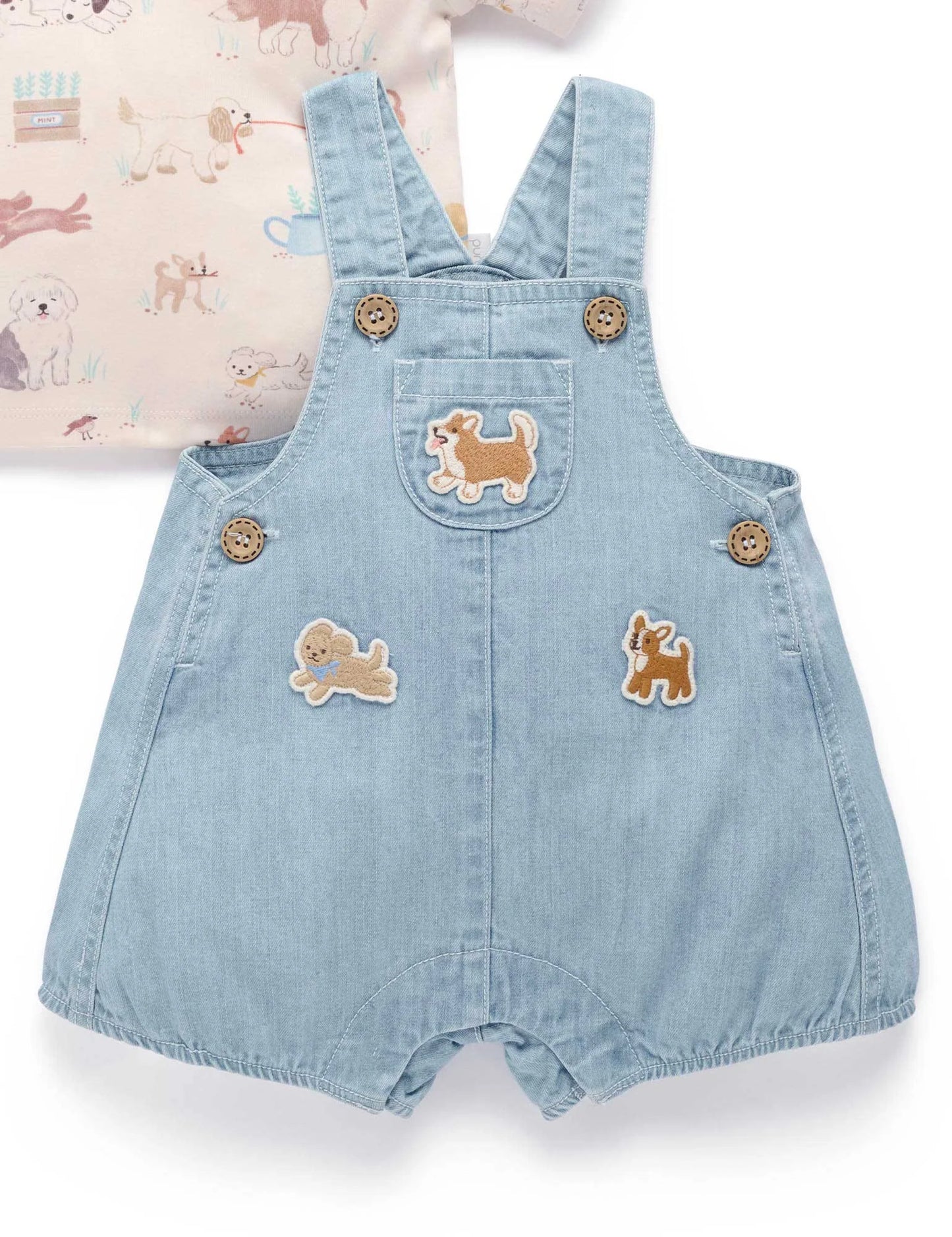 Denim Overall Set - Faded Denim