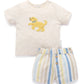 Doggy Tee and Short Set - Playful Stripe