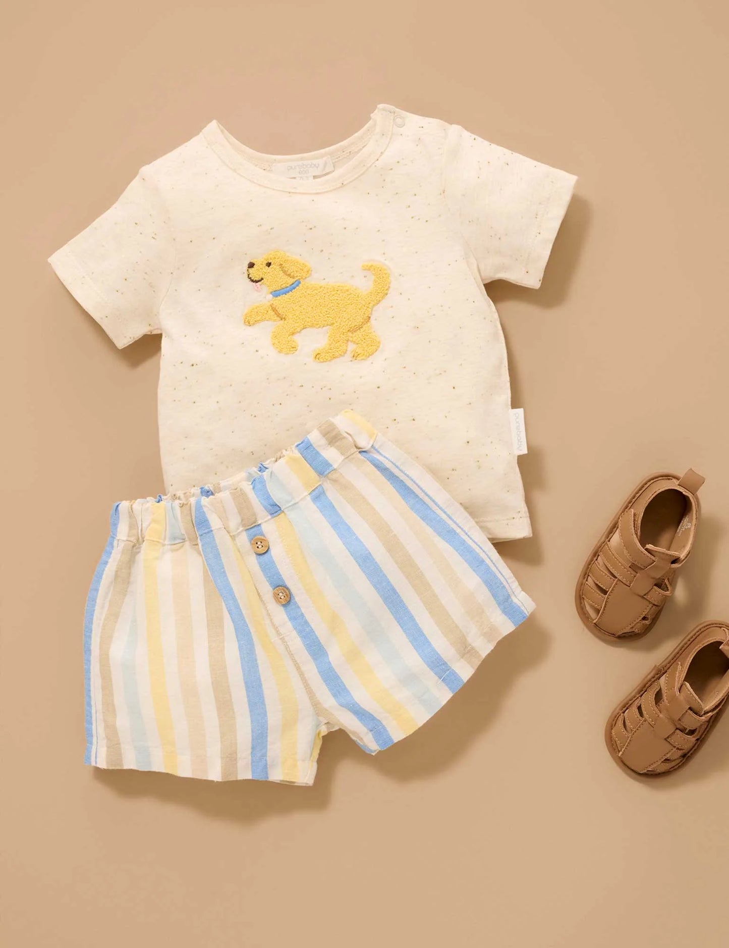 Doggy Tee and Short Set - Playful Stripe