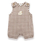 Ducky Gingham Romper - Milk Chocolate
