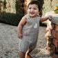Ducky Gingham Romper - Milk Chocolate