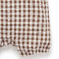 Ducky Gingham Romper - Milk Chocolate