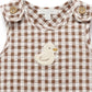 Ducky Gingham Romper - Milk Chocolate
