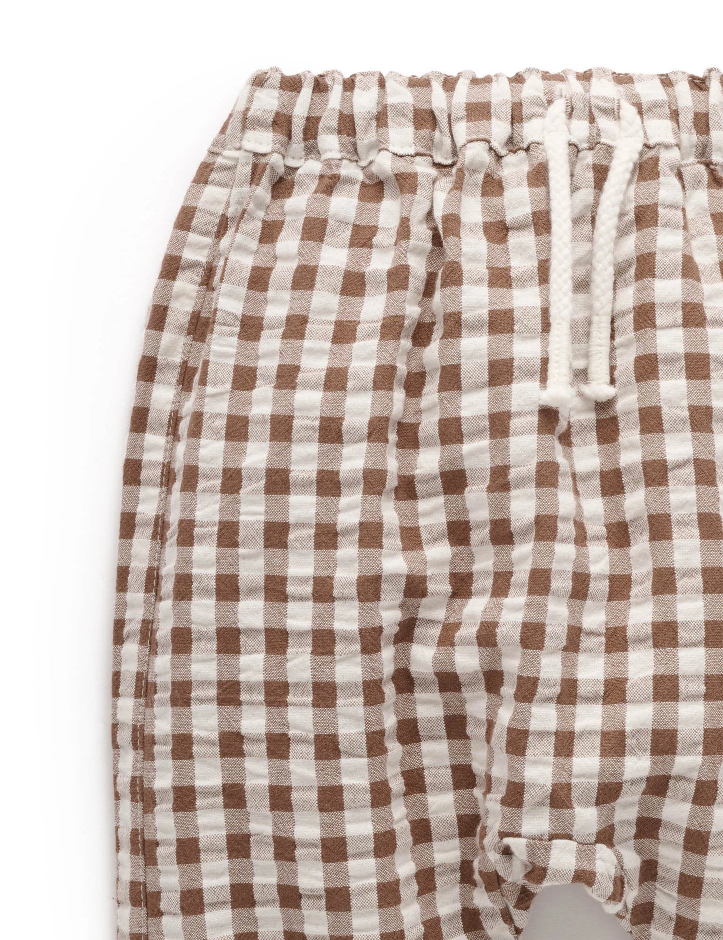 Gingham Slouchy Pants - Milk Chocolate