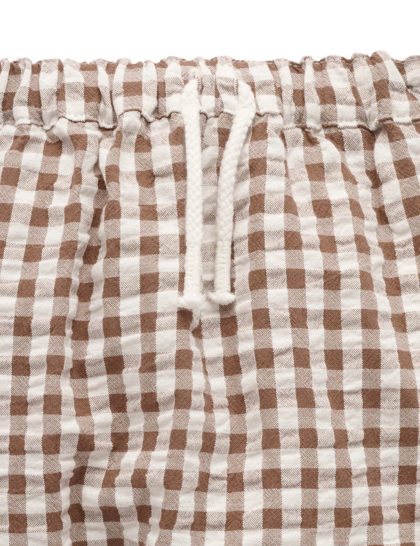 Gingham Slouchy Pants - Milk Chocolate