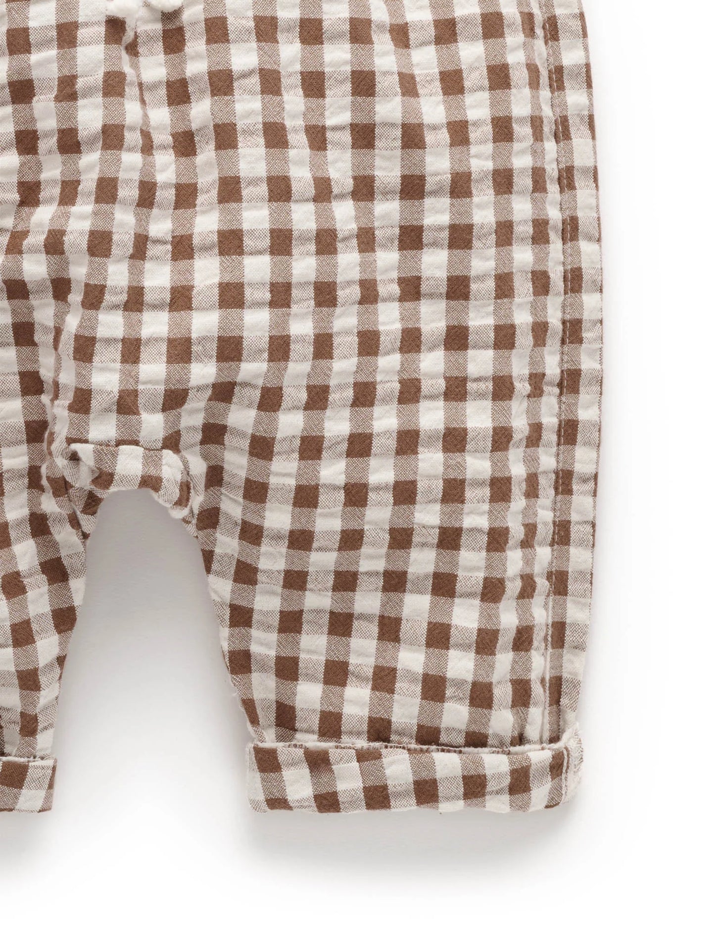 Gingham Slouchy Pants - Milk Chocolate