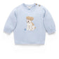 Puppy Embroidered Jumper - Sky