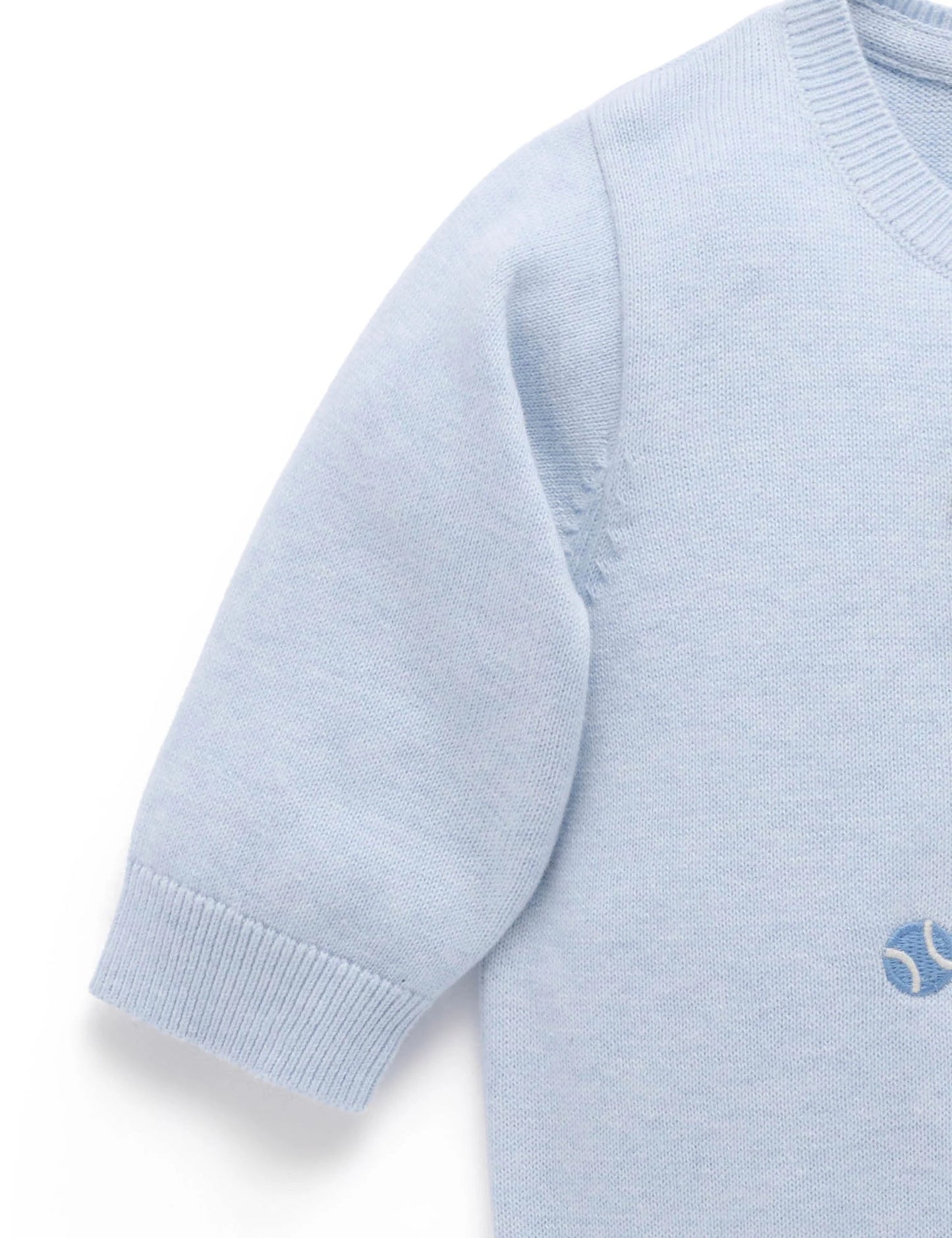 Puppy Embroidered Jumper - Sky