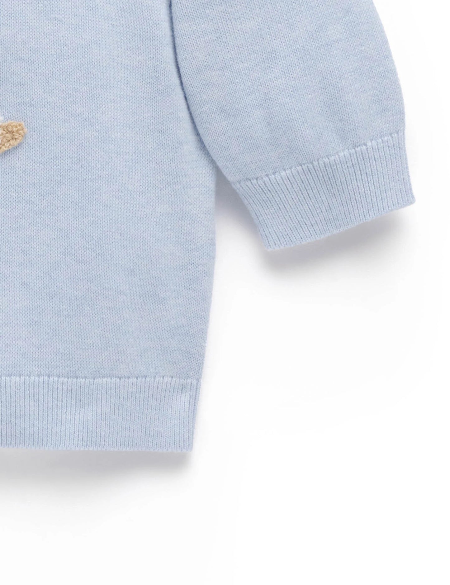 Puppy Embroidered Jumper - Sky
