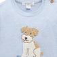 Puppy Embroidered Jumper - Sky