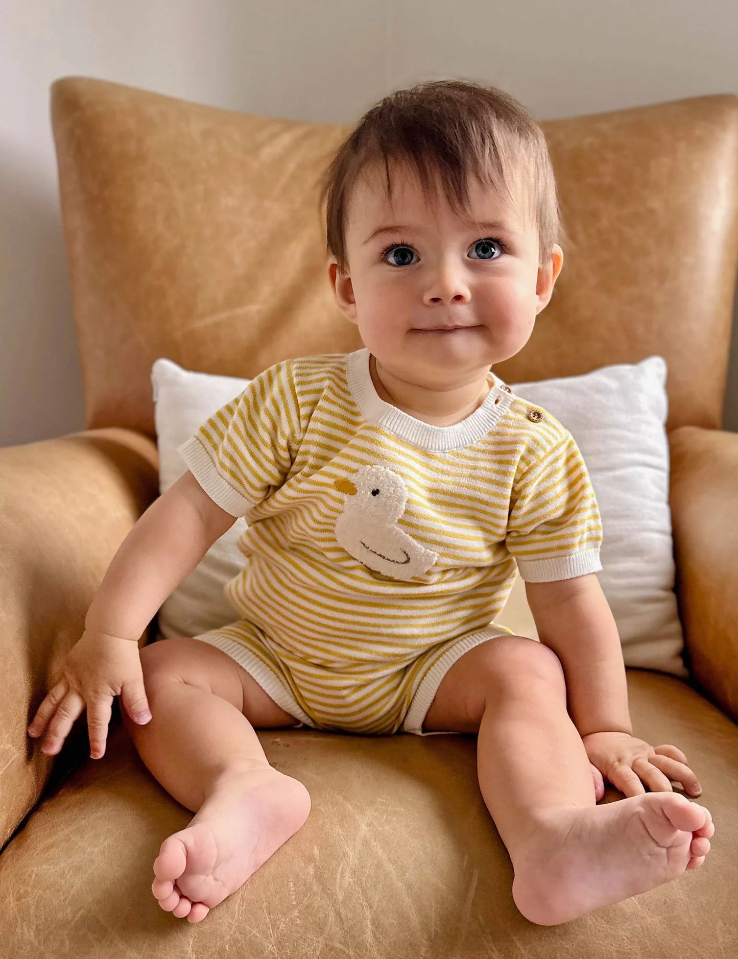 Knitted Goose Set - Lemon Stripe