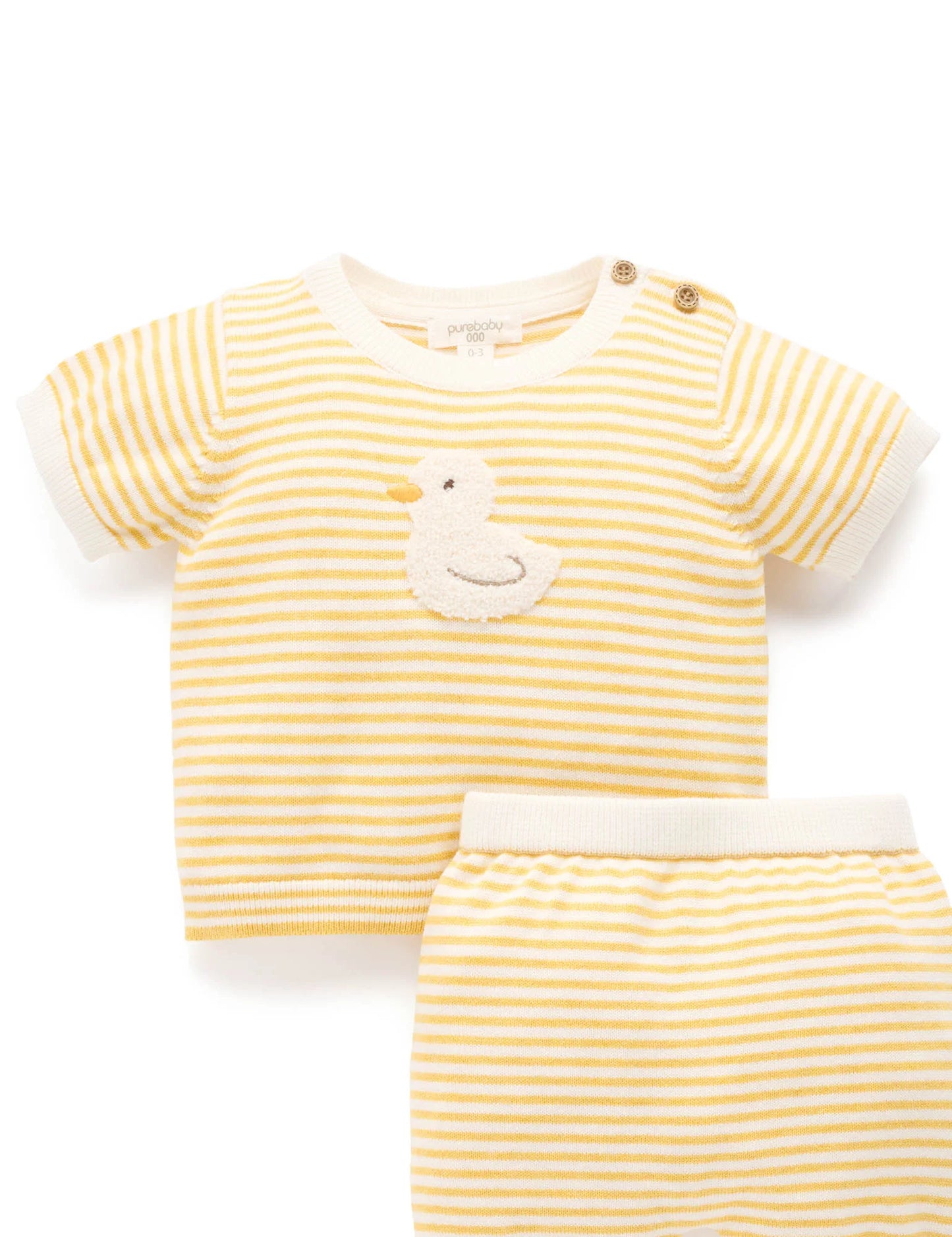 Knitted Goose Set - Lemon Stripe