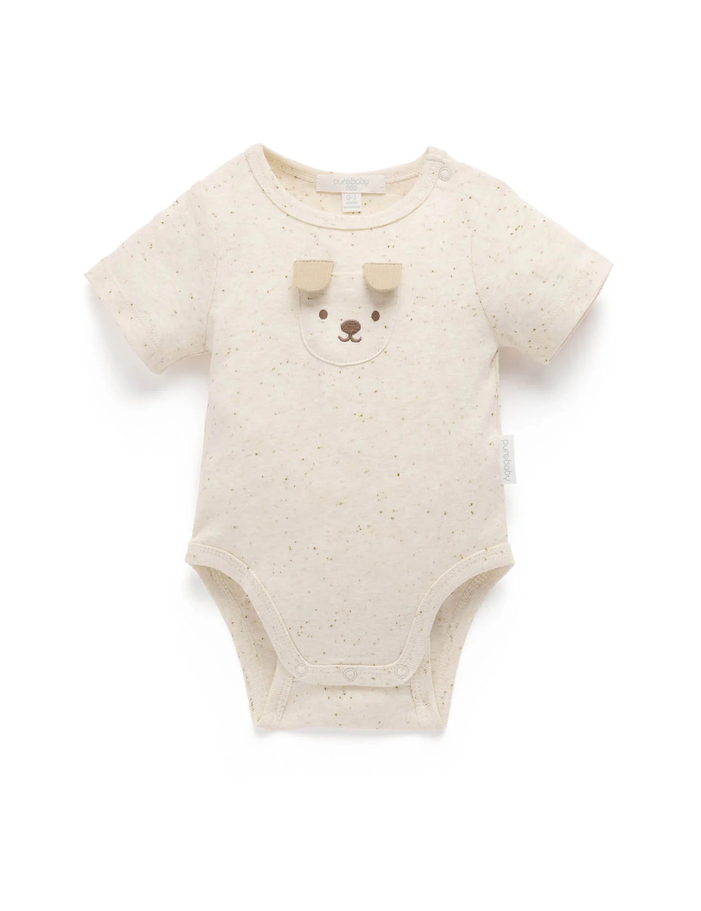 Puppy Applique Bodysuit - Wheat Neppy