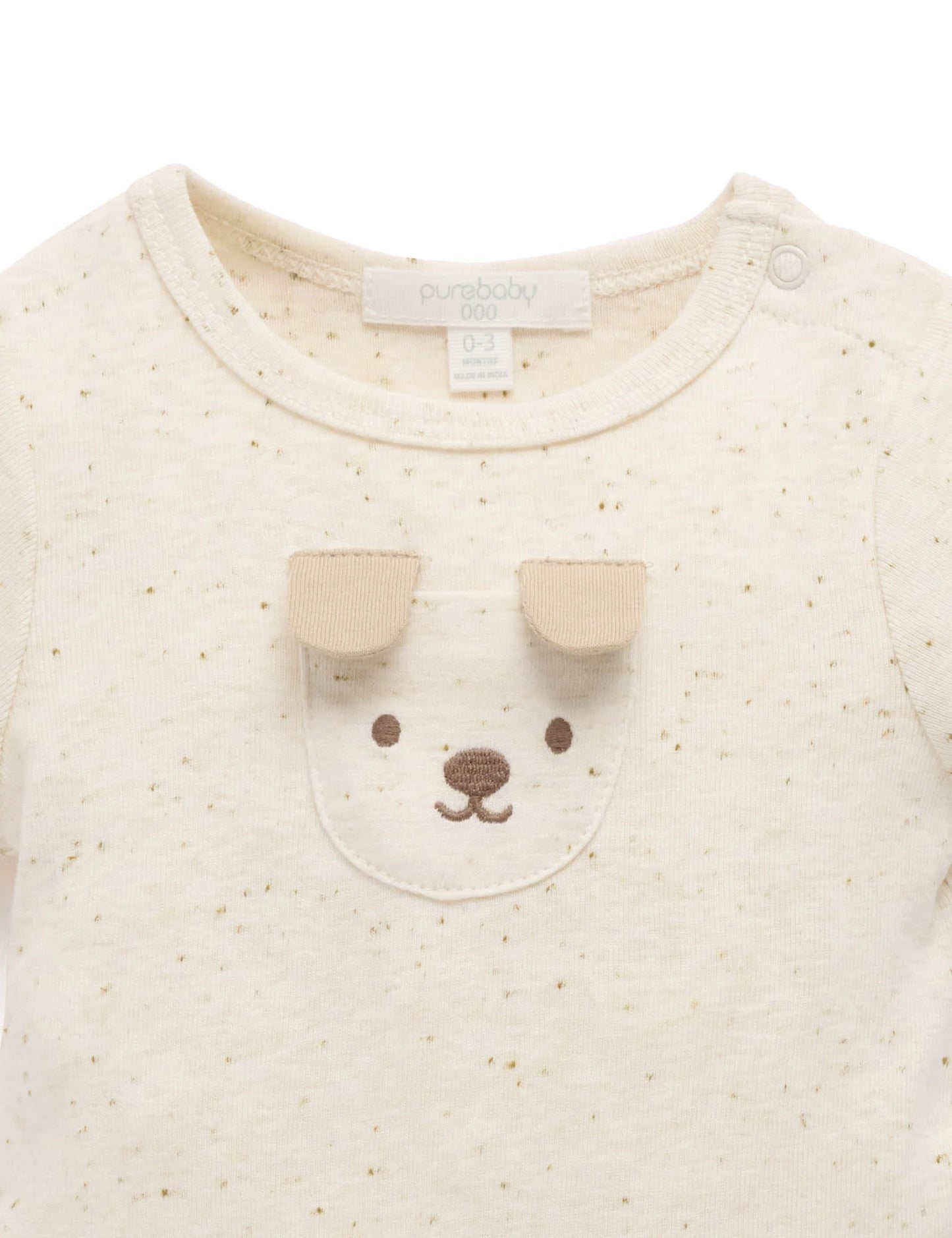 Puppy Applique Bodysuit - Wheat Neppy