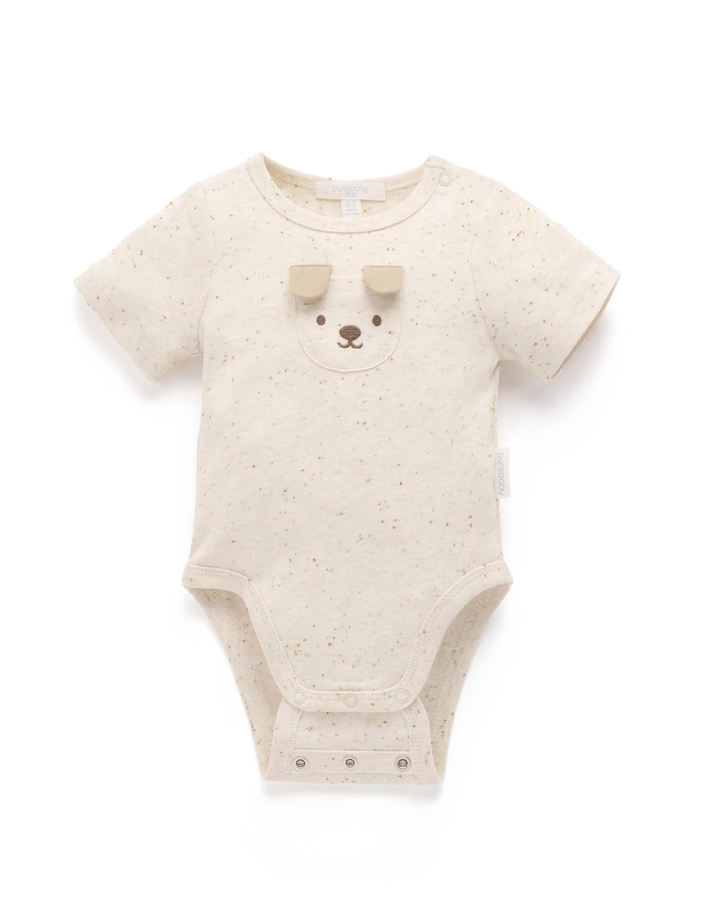 Puppy Applique Bodysuit - Wheat Neppy