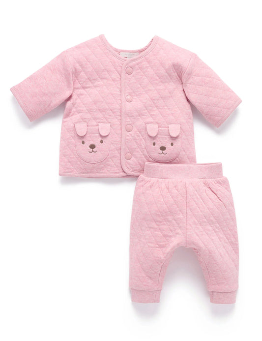 Quilted Track Suit - Petunia Melange