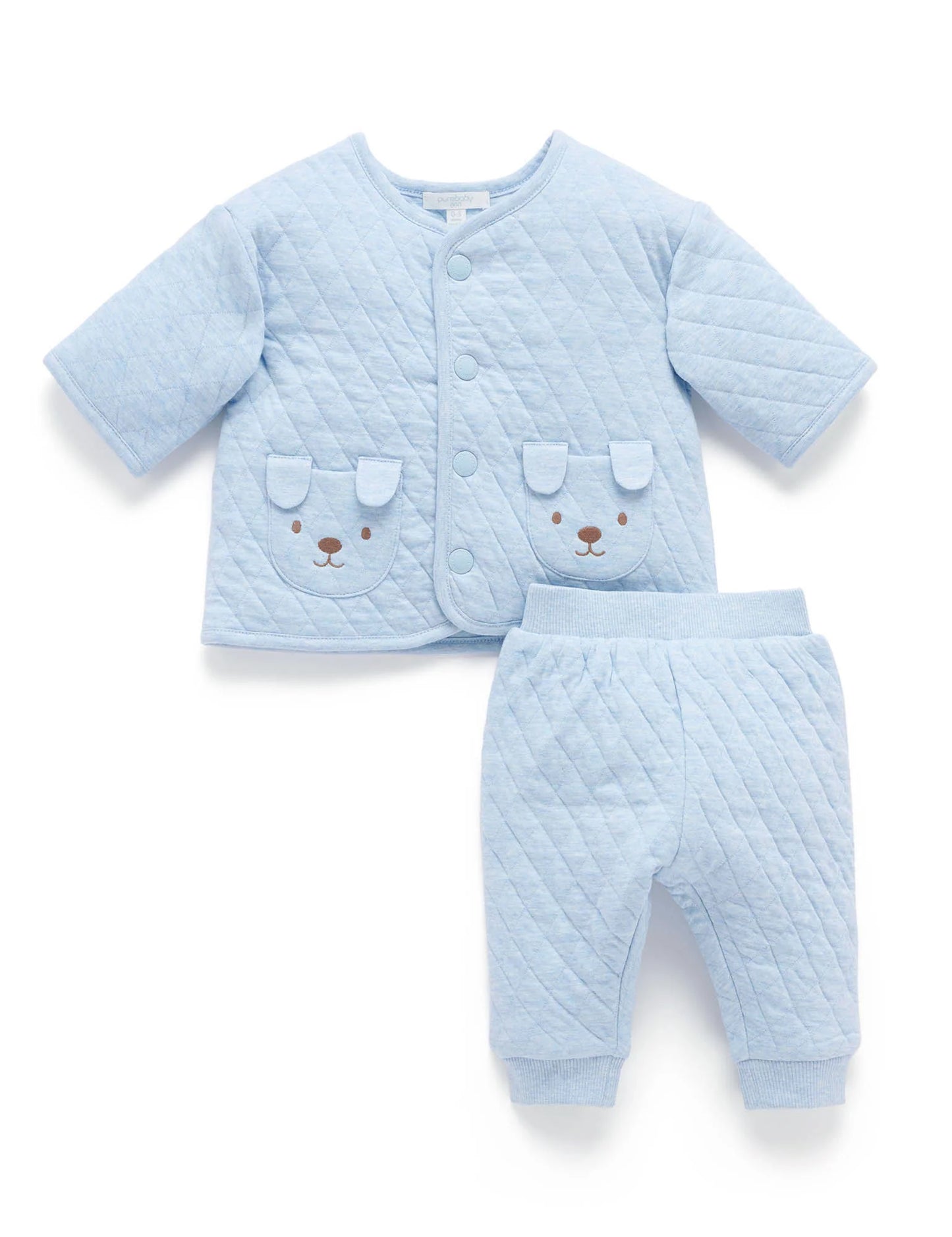 Quilted Track Suit - Sky Melange