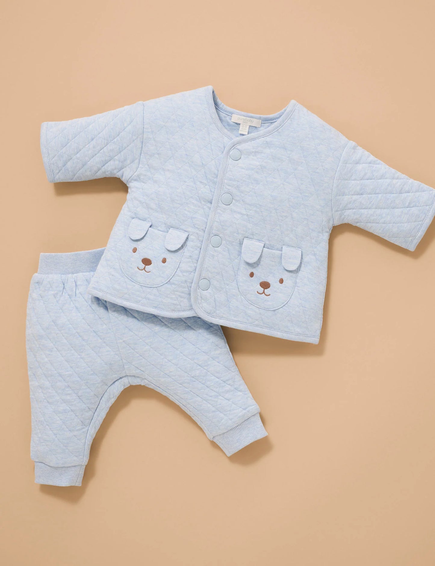 Quilted Track Suit - Sky Melange