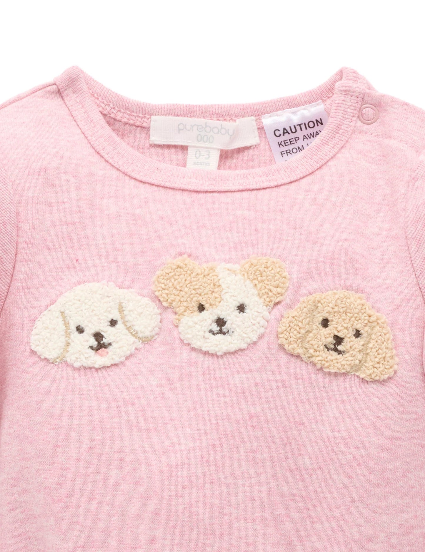 Puppy Applique Bodysuit - Petunia Melange