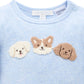 Puppy Applique Bodysuit - Sky Melange