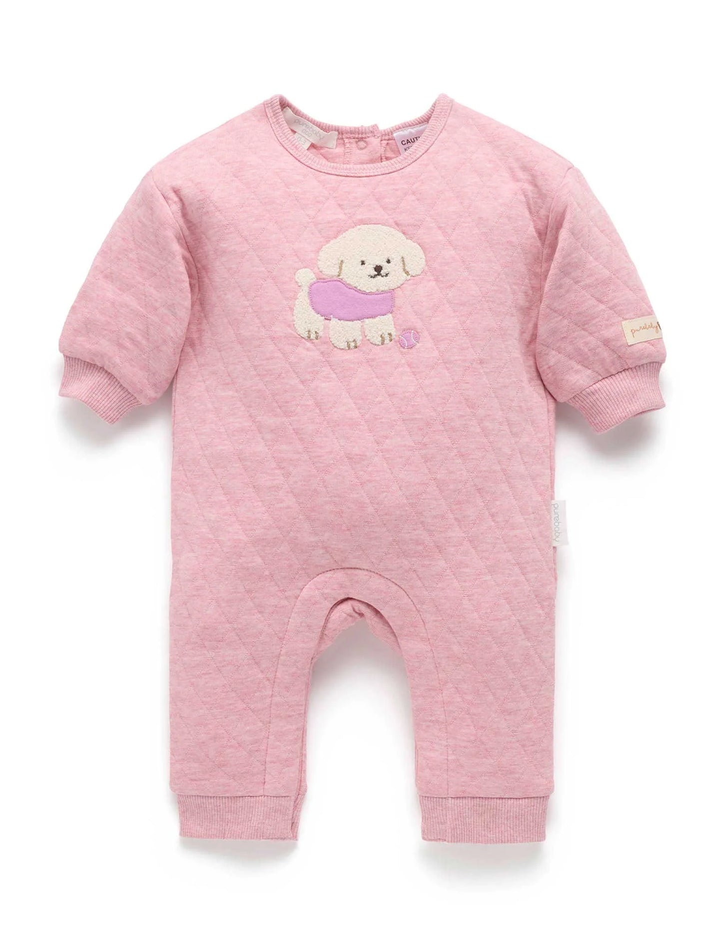 Puppy Quilted  Growsuit - Petunia Melange