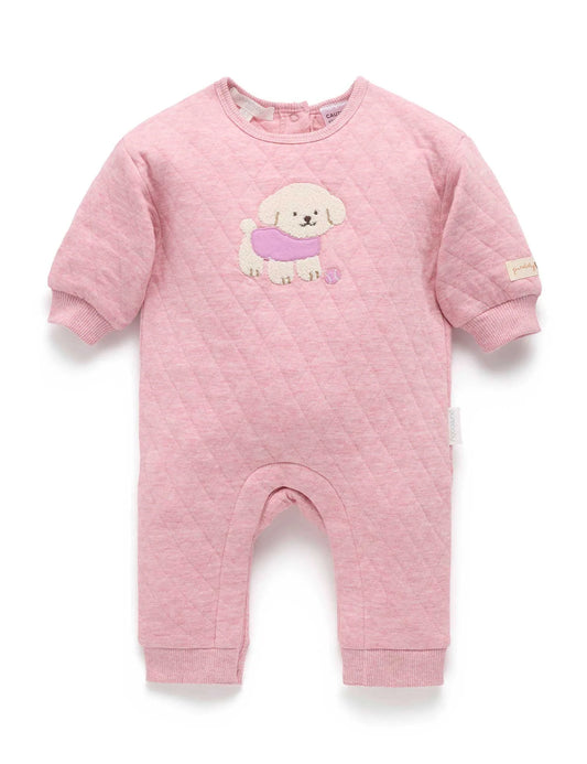 Puppy Quilted  Growsuit - Petunia Melange