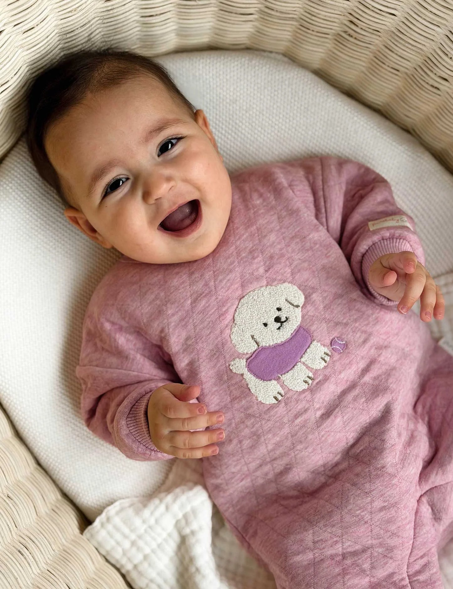 Puppy Quilted  Growsuit - Petunia Melange