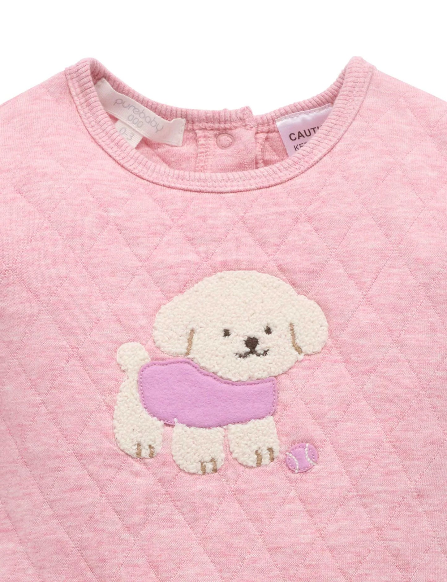 Puppy Quilted  Growsuit - Petunia Melange