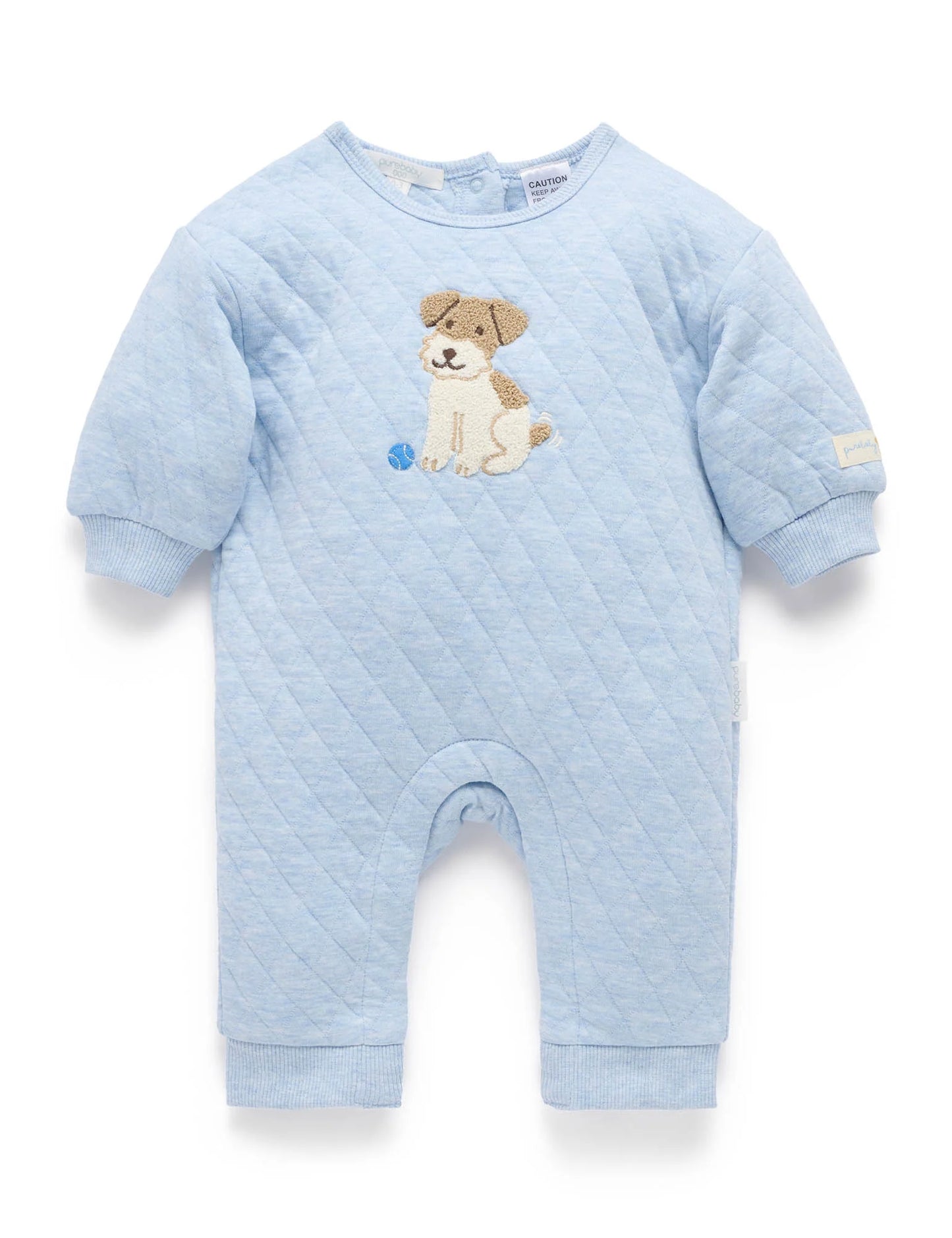 Doggy Quilted Growsuit - Sky Melange