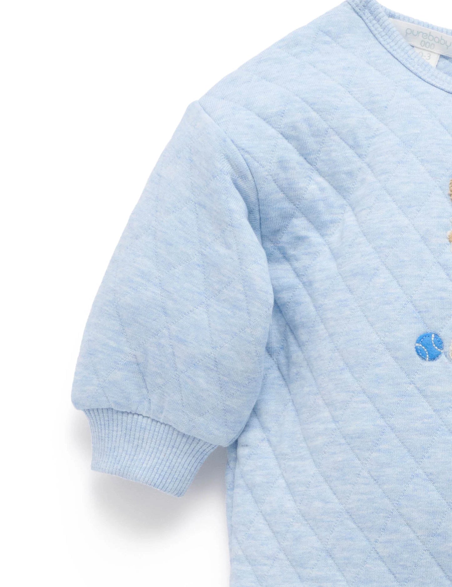 Doggy Quilted Growsuit - Sky Melange