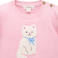 Kitten Embroidered Jumper - Petunia Melange