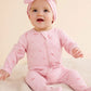 Purebaby 2 Pk Zip Growsuit - Pale Pink Blossom
