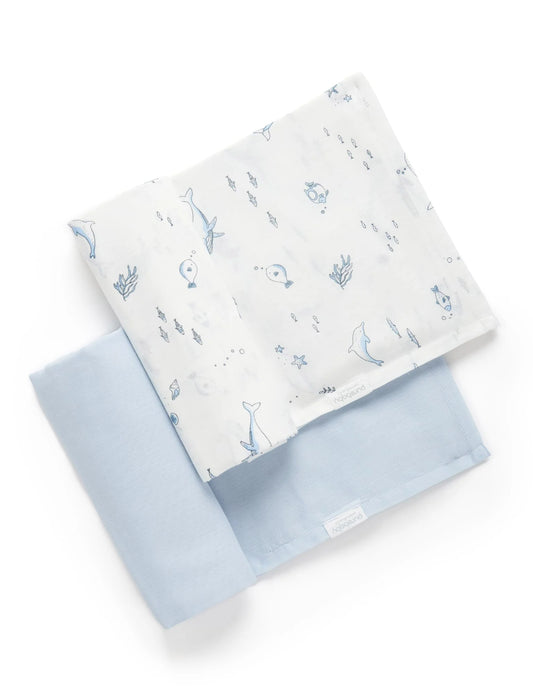 Muslin Wrap 2Pkt - Pale Blue/Nautical