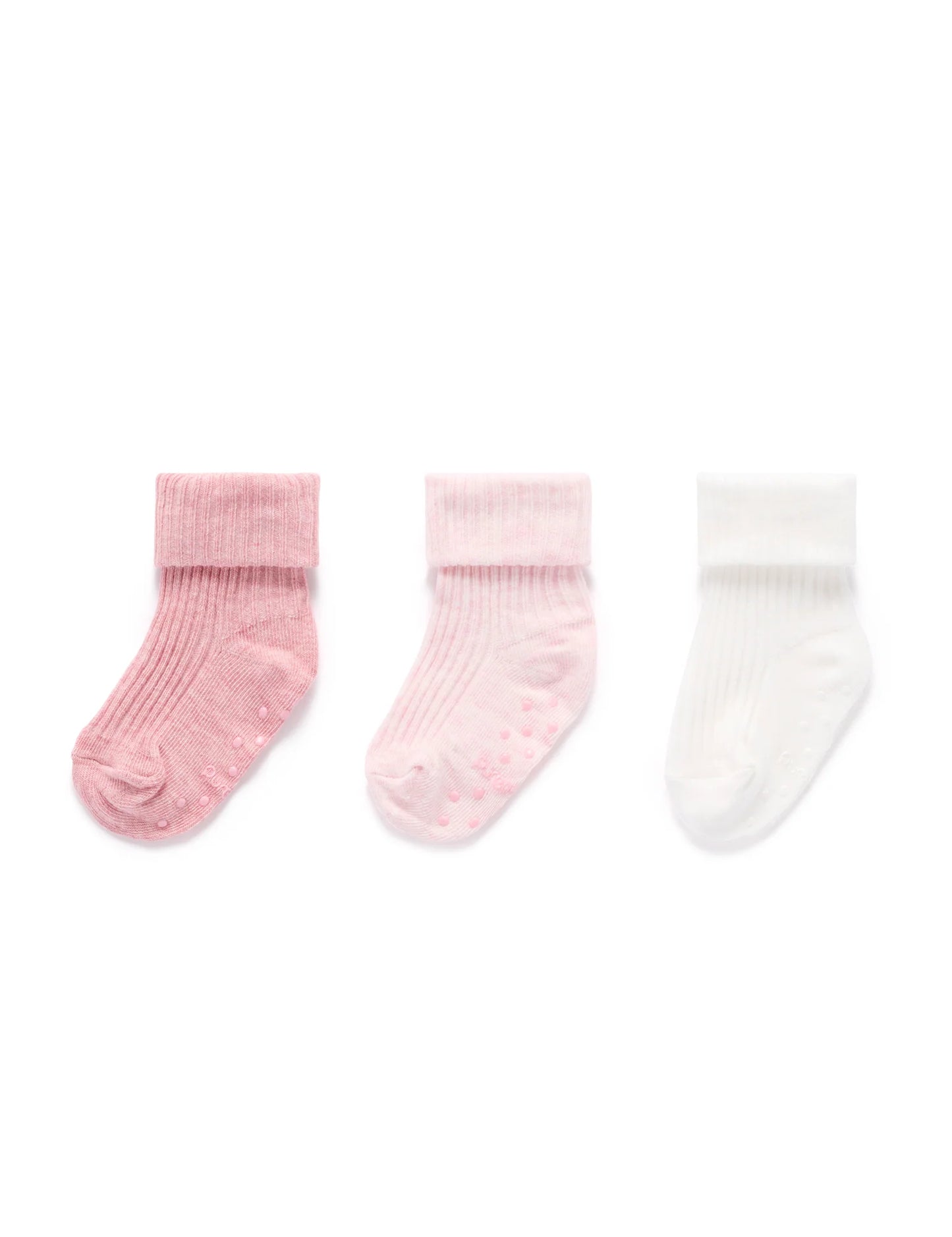 3 Pack Rib Socks - Pink