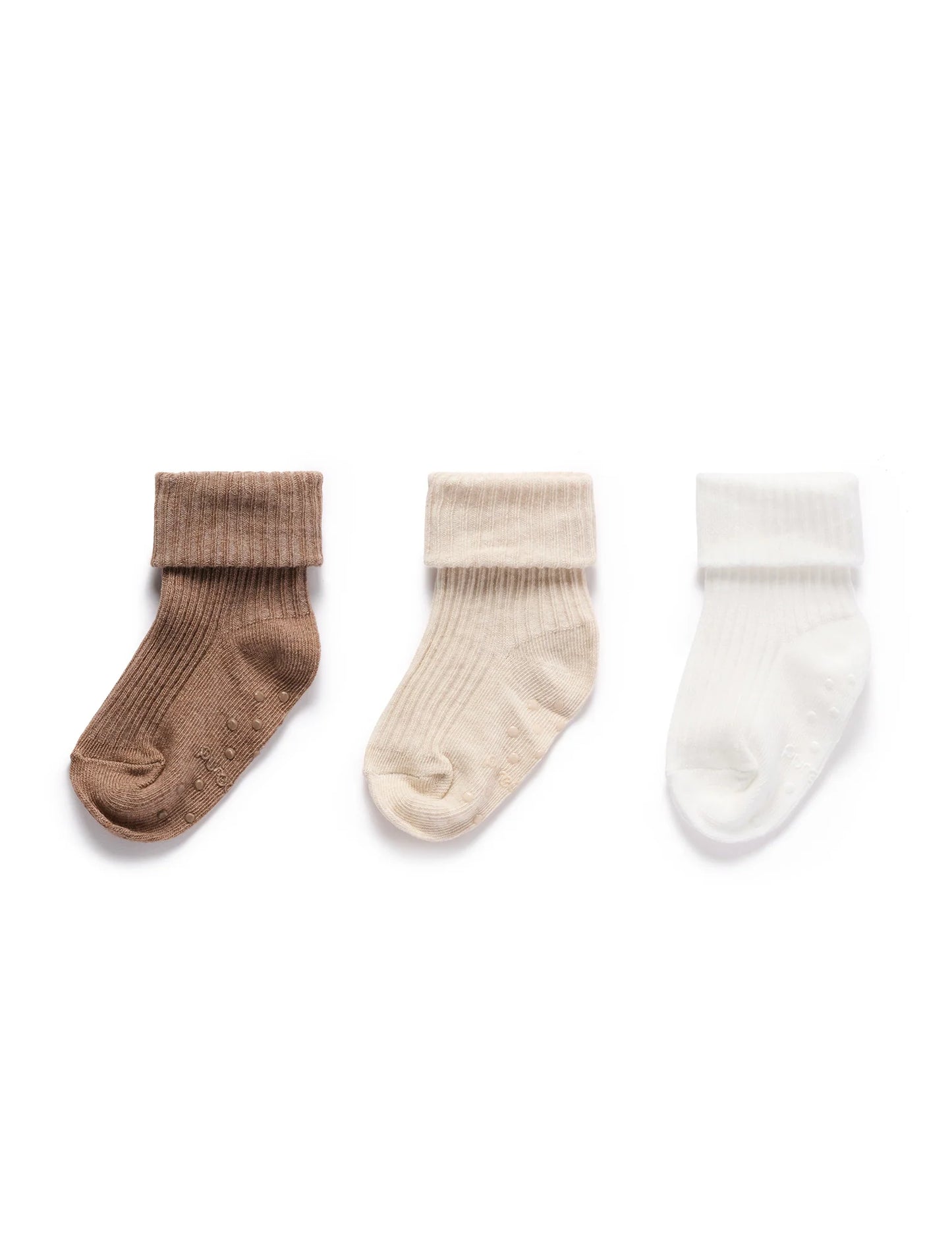 3 Pack Rib Socks - Wheat