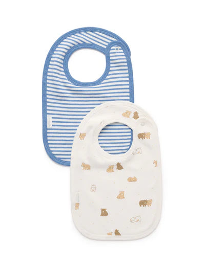 Purebaby Essential 2Pk Bib - Little Bear