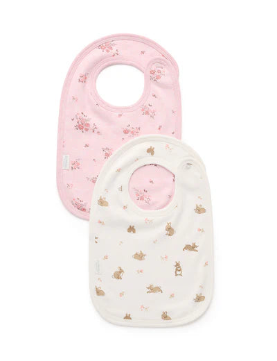 Purebaby Essential 2Pk Bib - Little Bunny